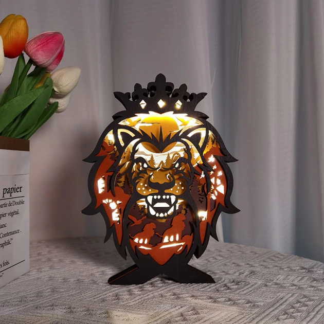 Lion King Wooden Statues,Desktop Decor,Birthday Gift,Boys Dream Gift