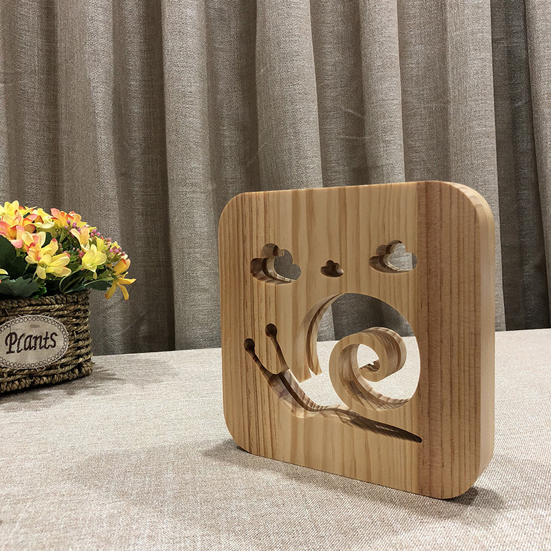 Snail Wooden Night Light