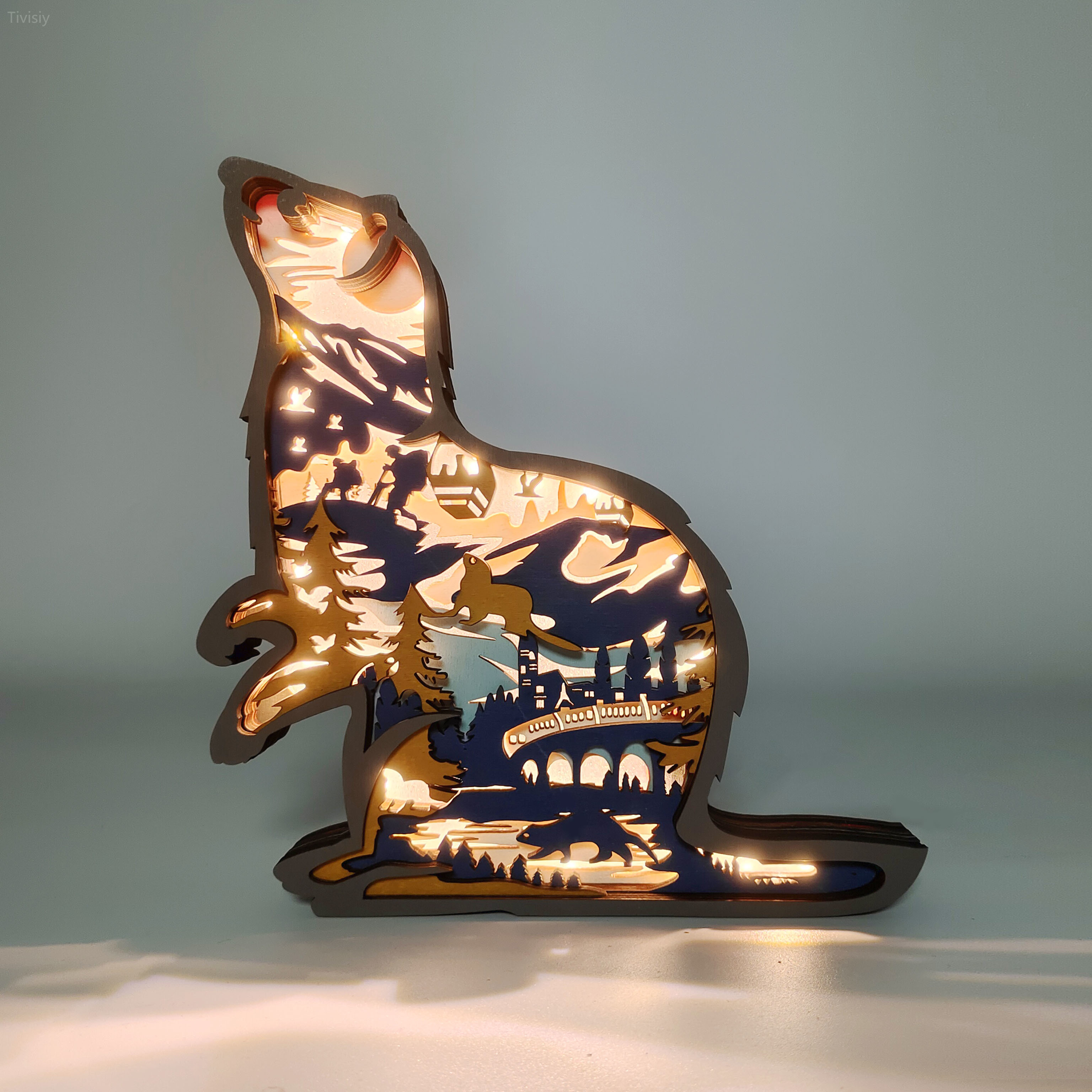 Ferrets Wooden Carving Gift,Ferret Lover Gift,Pet Ferret