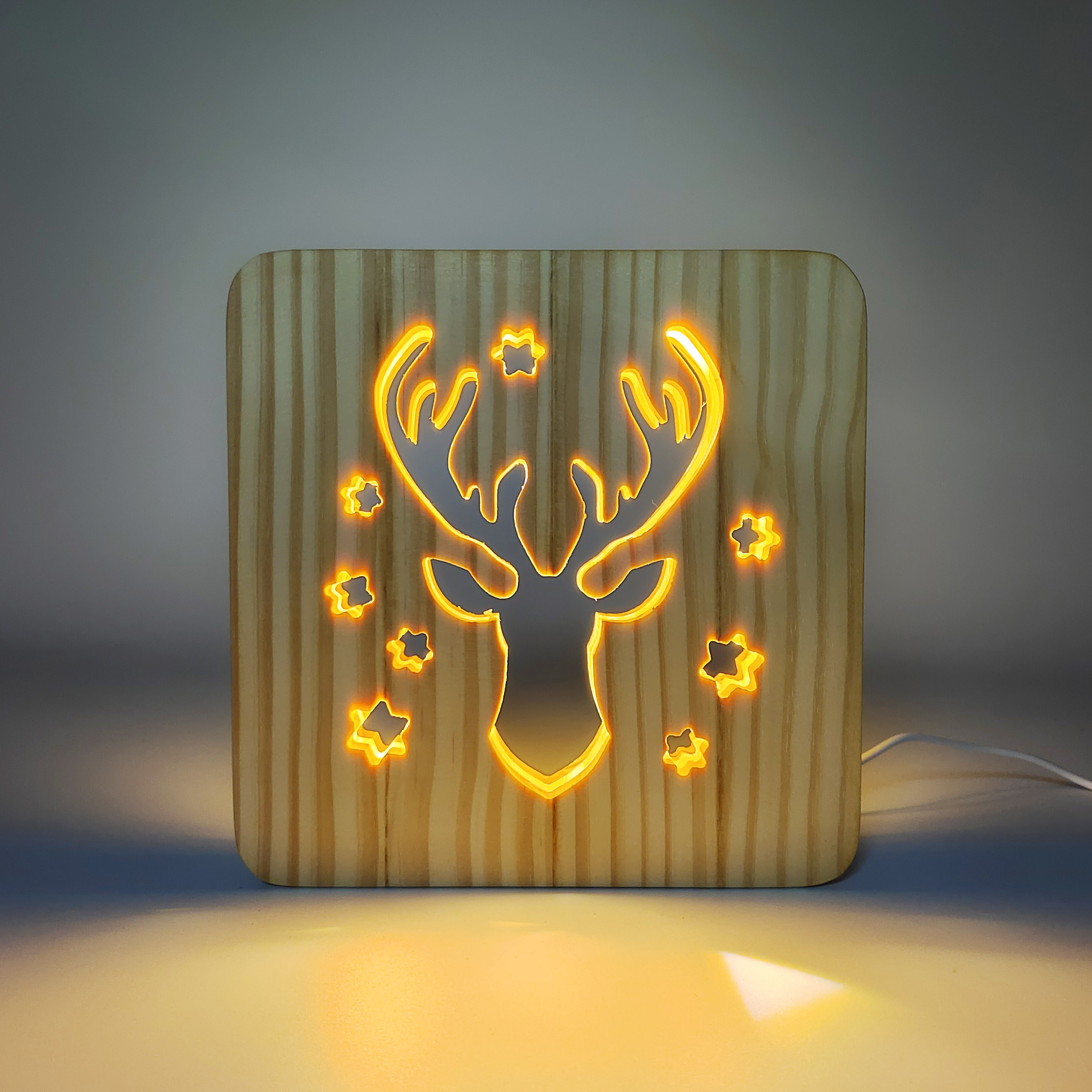 Elk Wood Frame Night Light