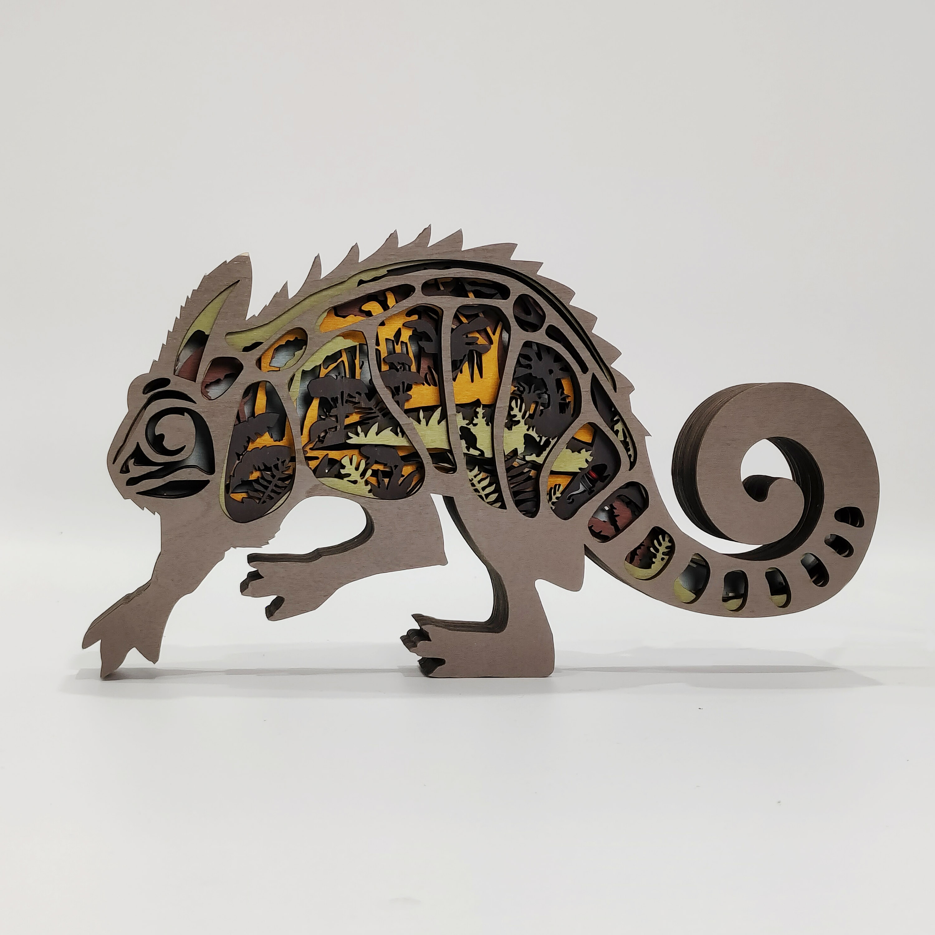 New Arrivals✨-Chameleon Wooden Carving Gift