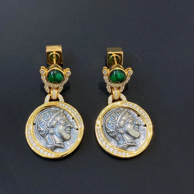 Athena, Goddess of Wisdom and Owl Coin Earrings