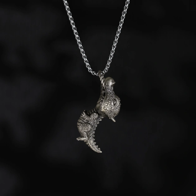 Artistic Crocodile Retro Pendant with Moveable Limbs and Biteable Mouth