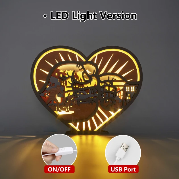 Dad's Love LED Wooden Night Light, Gift for Father's Day, Home Desktop Decor Room Wall Decor