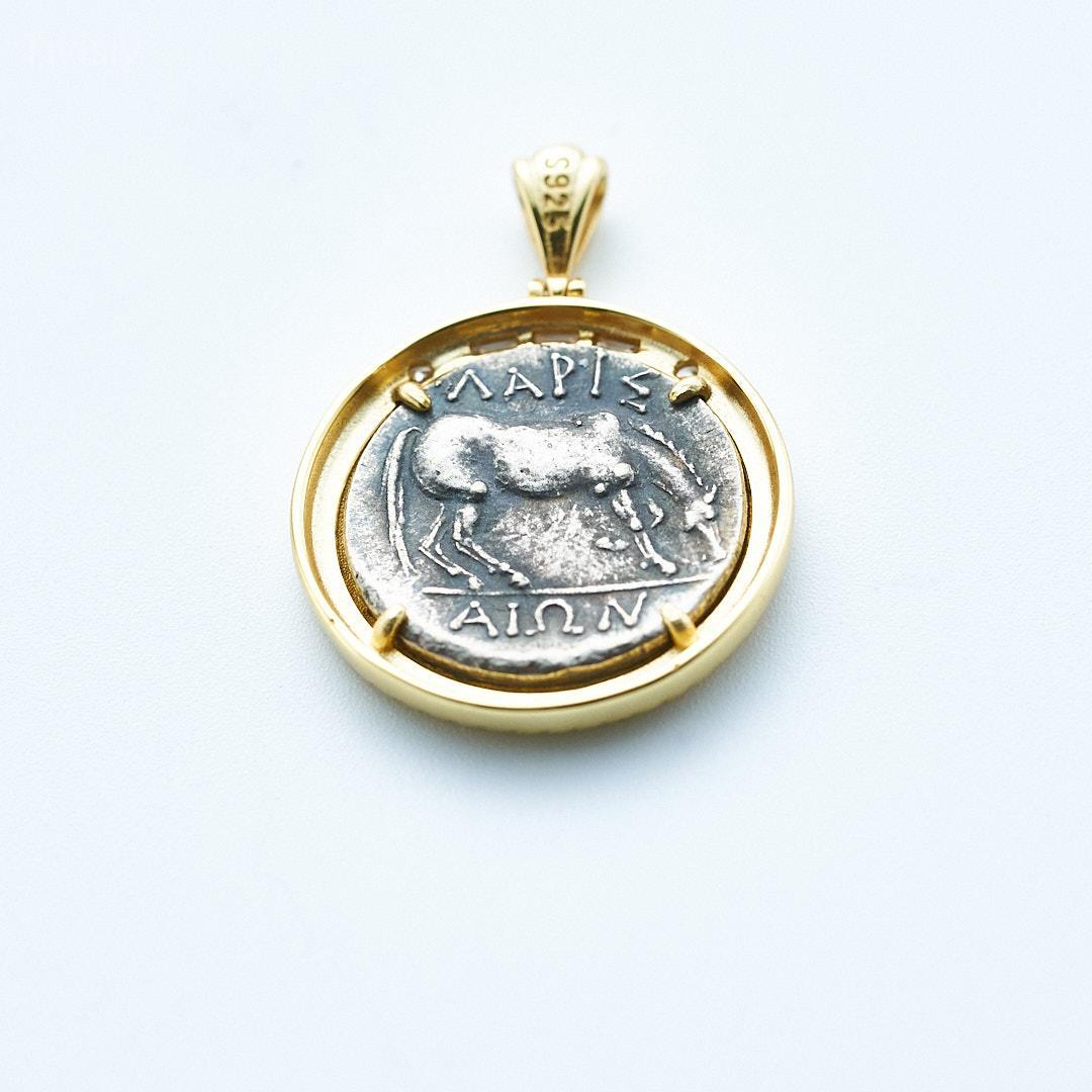 Nymph Larissa and Horse Coin Necklace
