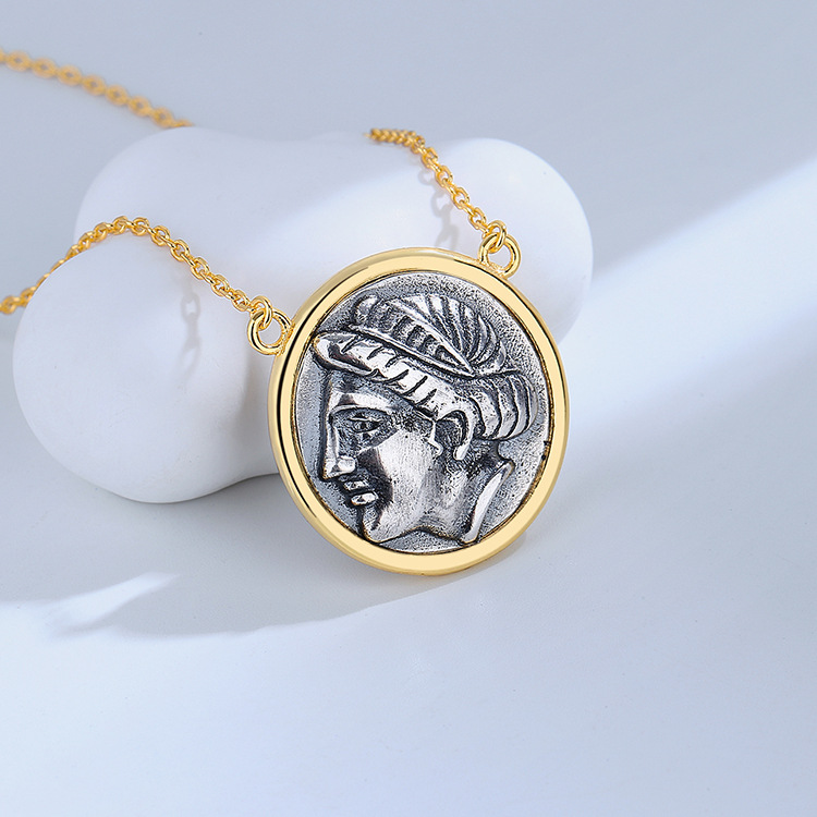 Laureate Head Ancient Coin Inspired Necklace
