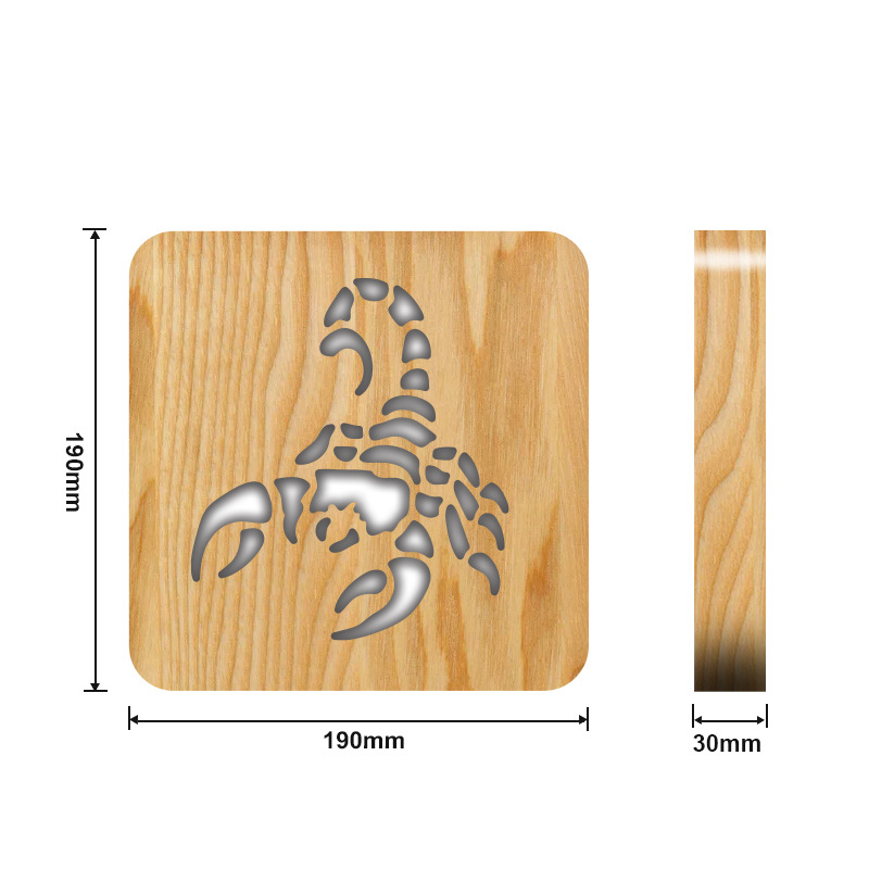 Scorpion Wood Frame Night Light