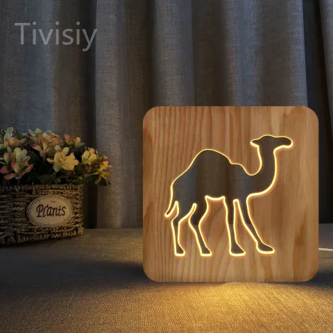 Camel Wood Frame Night Light