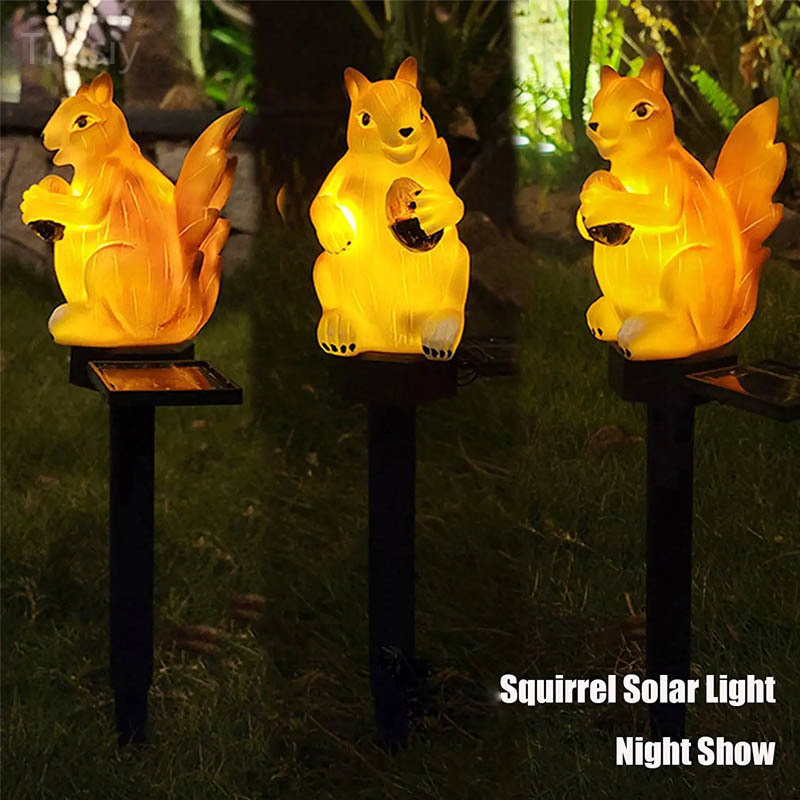 Garden Solar Resin Squirrel LED Light