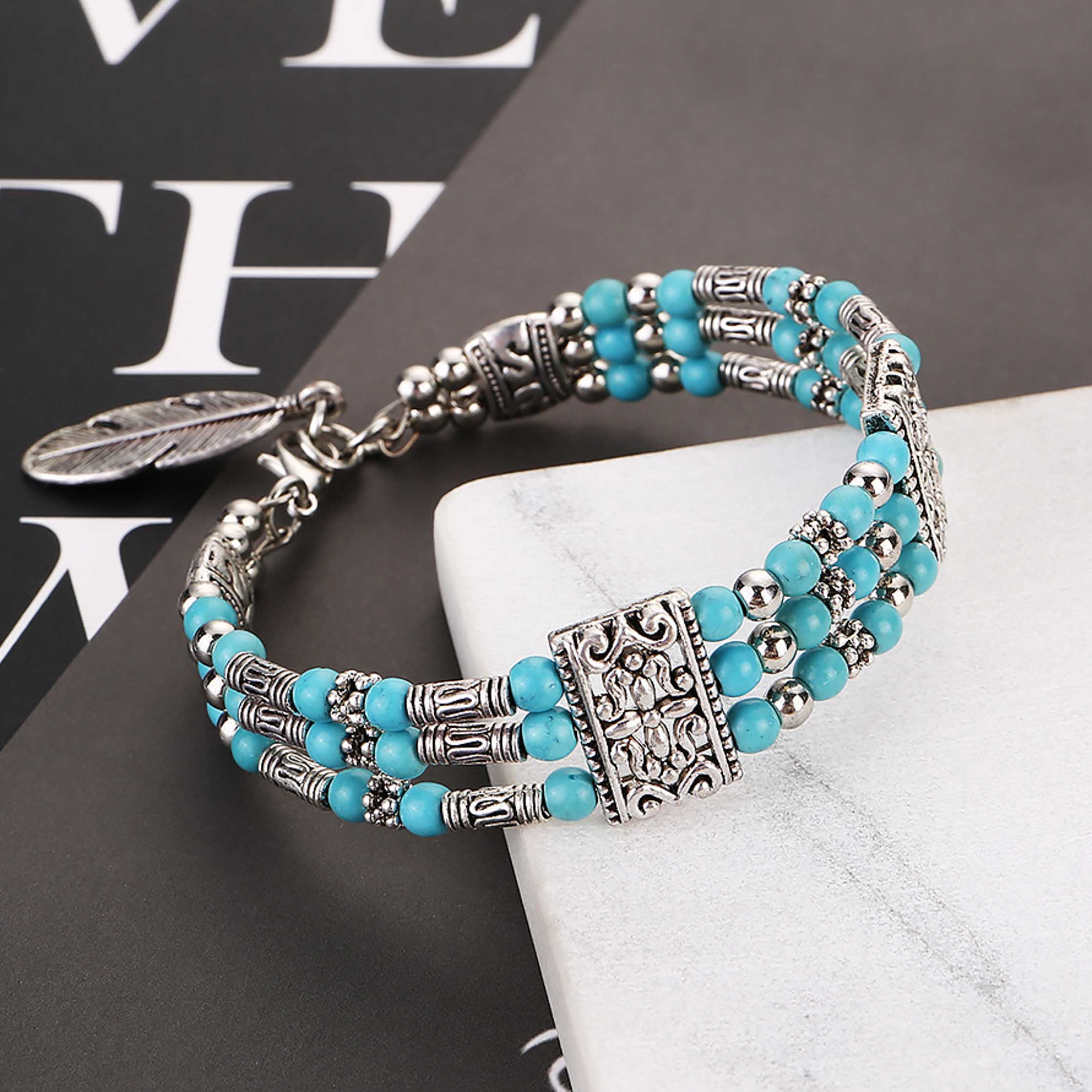 Vintage Bohemia Turquoise Stone Bracelet