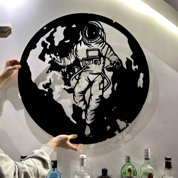 Astronaut in Space - Metal Wall Art