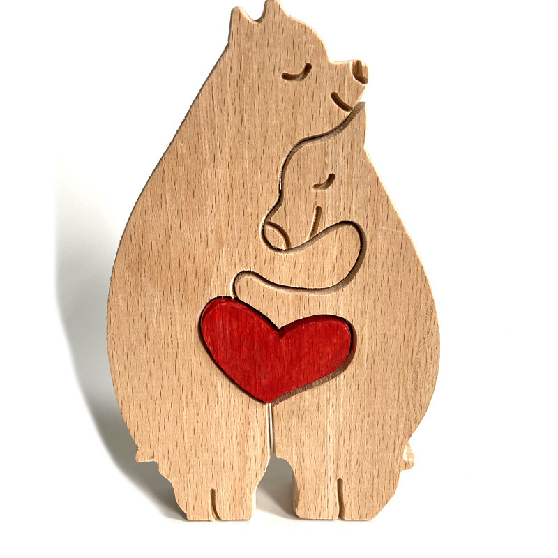 Bears Family Handmade Wooden 3D Puzzle