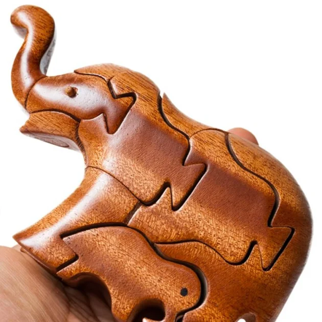 Elephant Handmade 3D Wooden Puzzle
