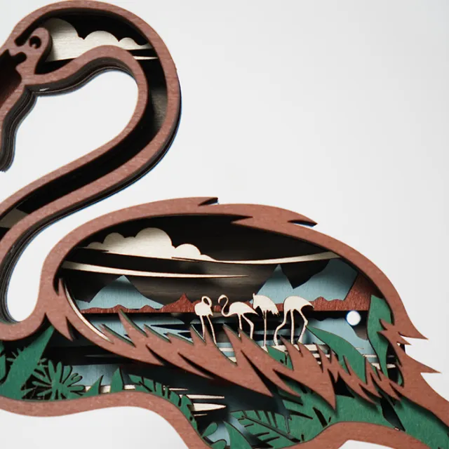 HOT SALE🔥-Flamingo Wooden Carving Gift