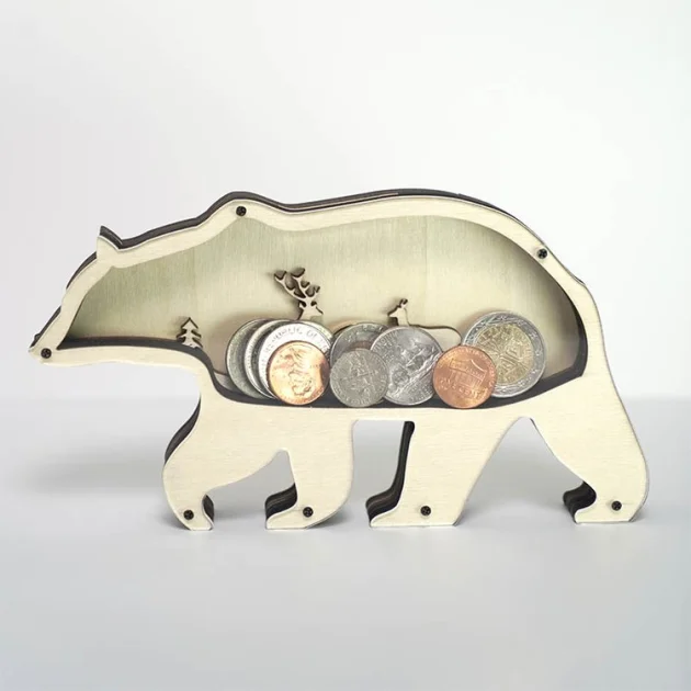 Polar Bear Carving Handcraft Money Box Gift