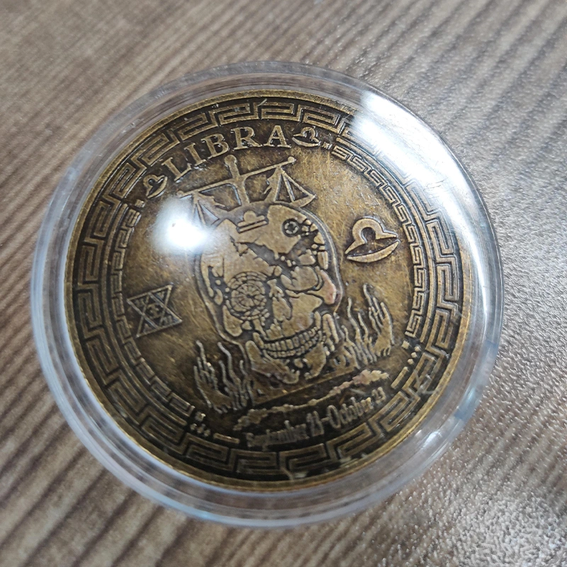 Skull 12 Zodiac Coins,Vintage