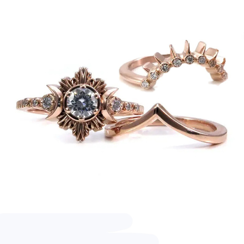 Sun Goddess Moon Crown Ring