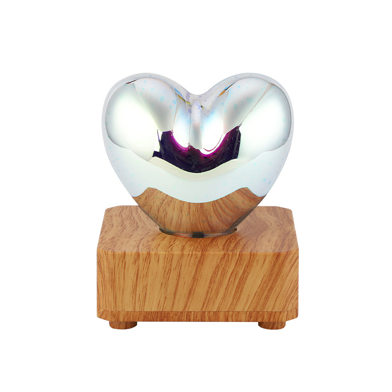 Sparkling 3D Heart Glass Fireworks Decoration Lamp