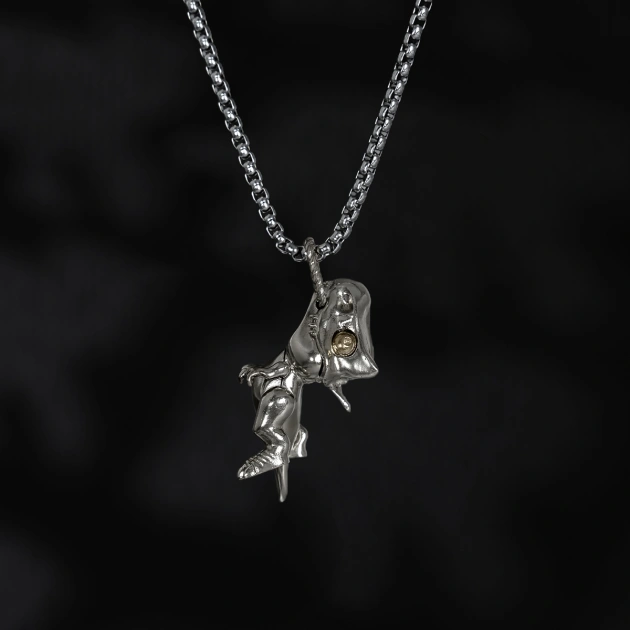 S925 Silver Artistic Dino Pendant with Moveable Limbs and Biteable Mouth