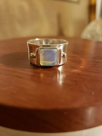 TIVISIY Silver opal ring