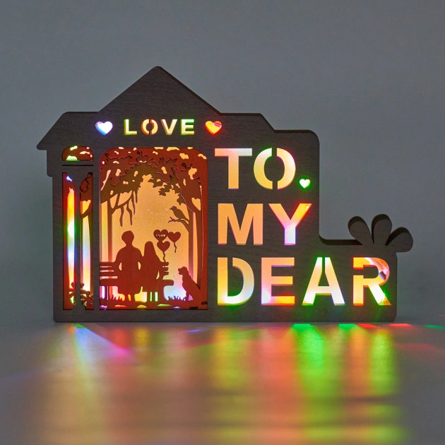 To My Dear Wooden Night Light with App Control and Remote Control