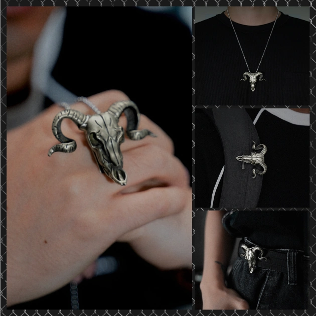 Knife Pendant, Elephant Head Necklace with Concealed Blade