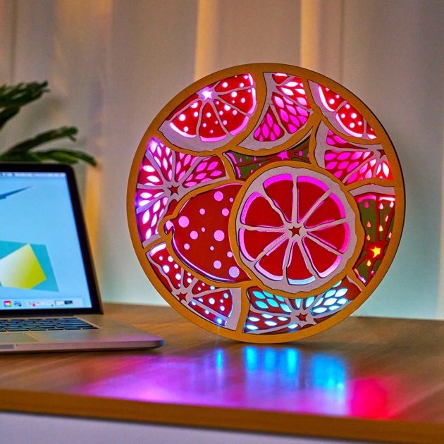 Lemon World Wood Carving Light with APP Control and Remote Control