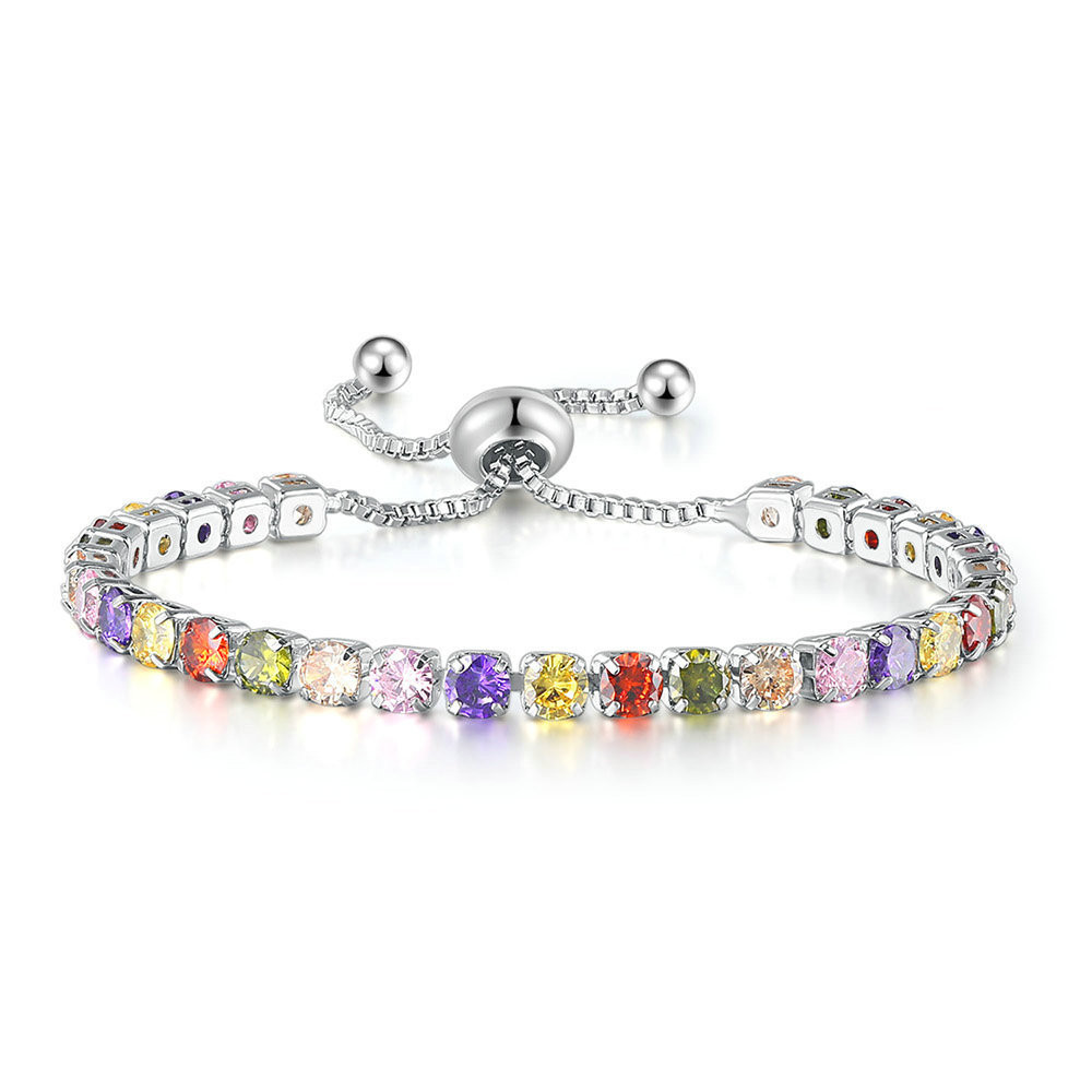 Multicolored Gemstone Adjustable Bracelet