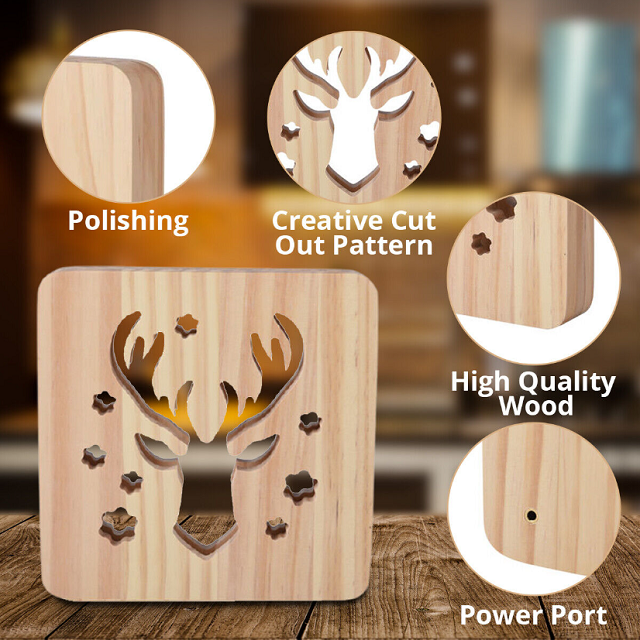 Elk Wood Frame Night Light