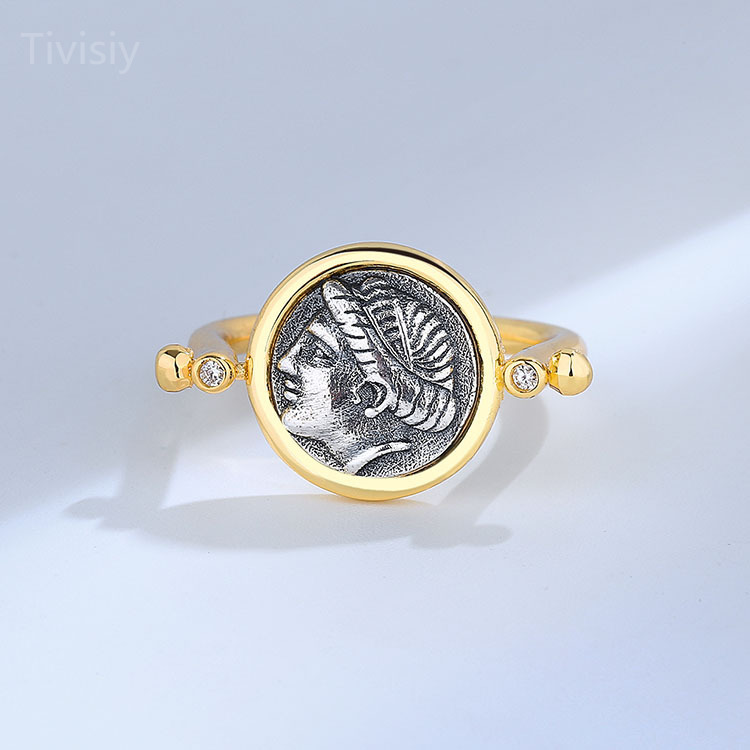 Laureate Head Ancient Coin Inspired Ring/Pendant