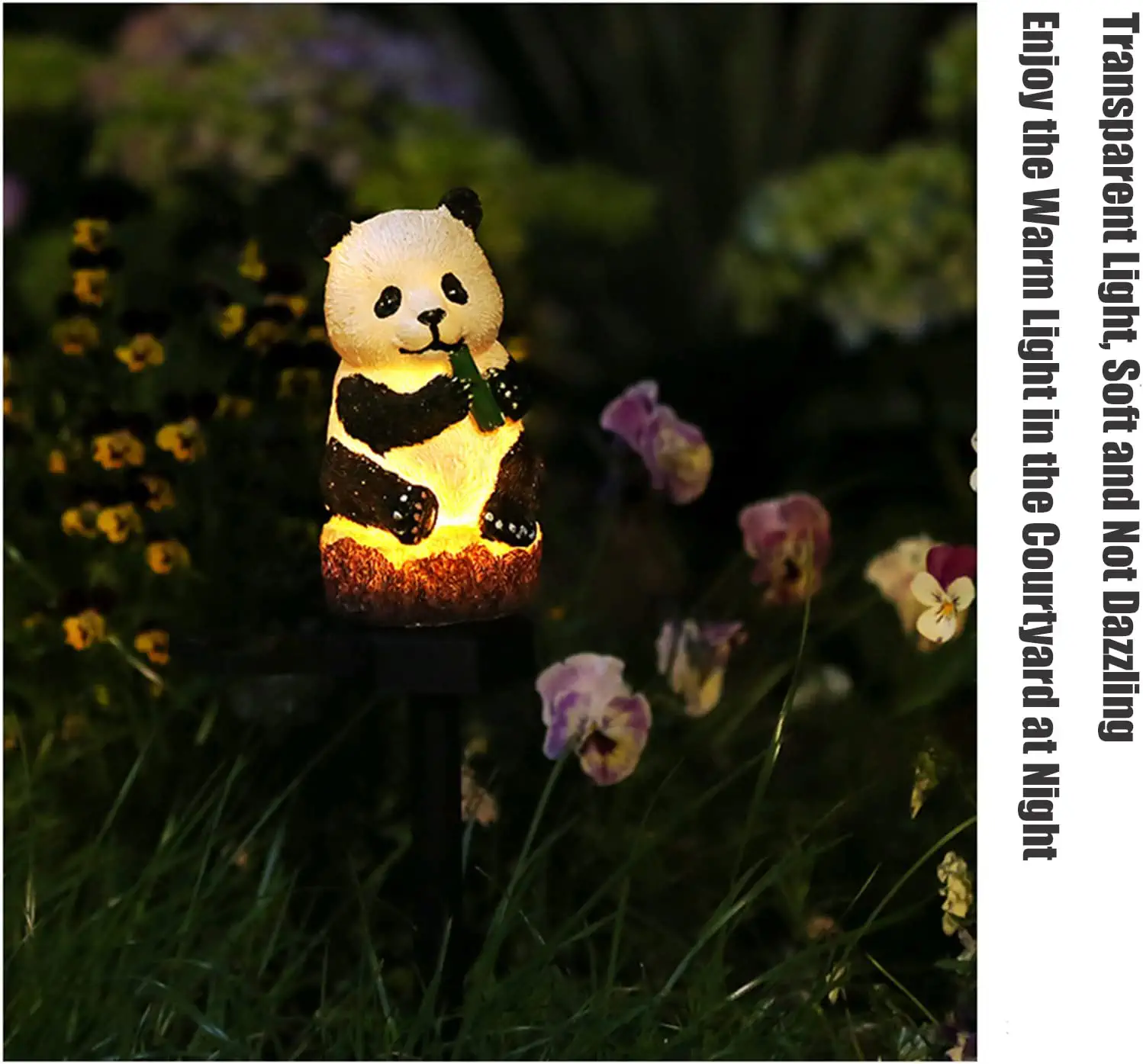 Garden Solar Resin Cute Panda LED Light
