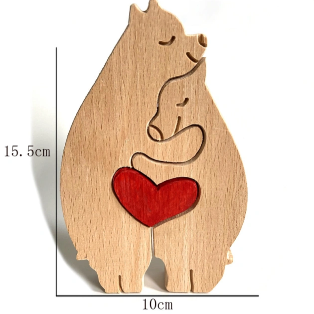 Bears Family Handmade Wooden 3D Puzzle