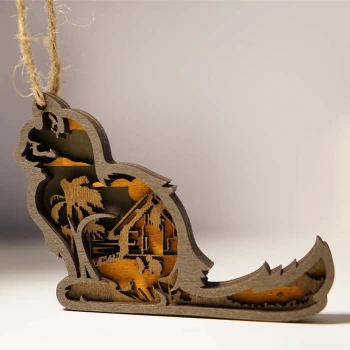HOT SALE🔥-Doll Cat 3D Wooden Ornament