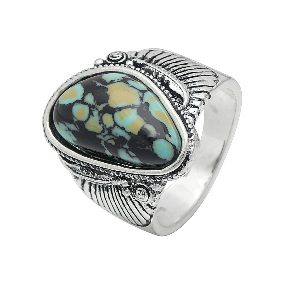 Vintage Turquoise Feather Ring