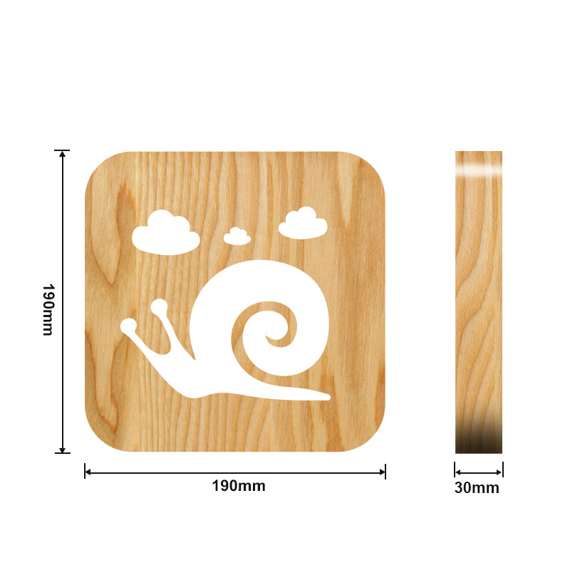 Snail Wooden Night Light