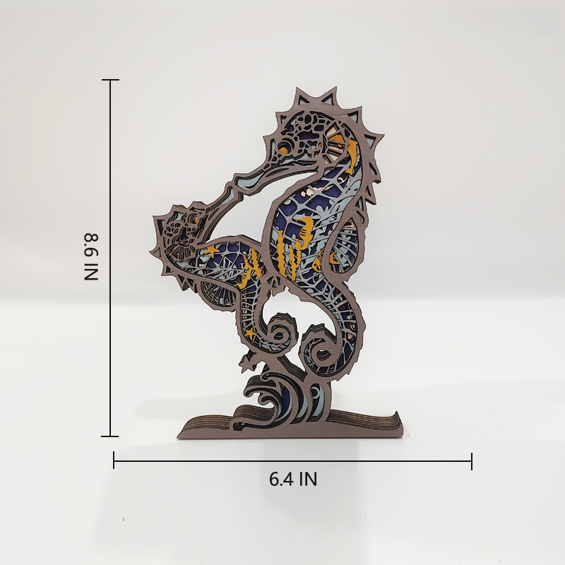 New Arrivals -Seahorse Wooden Carving Gift