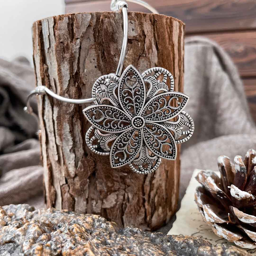 Vintage Lotus Flower Necklace