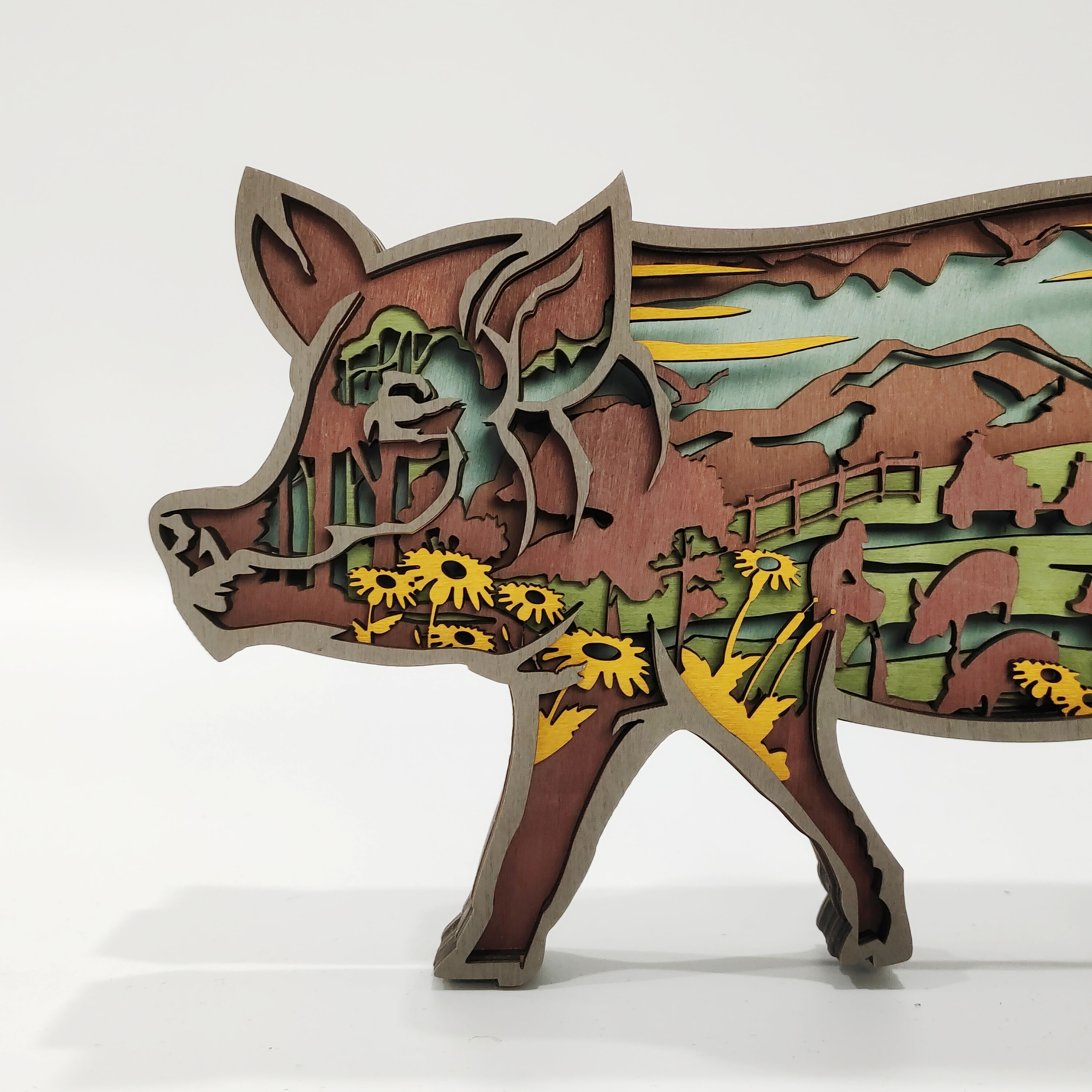 New Arrivals✨-Pig Wooden Carving Gift
