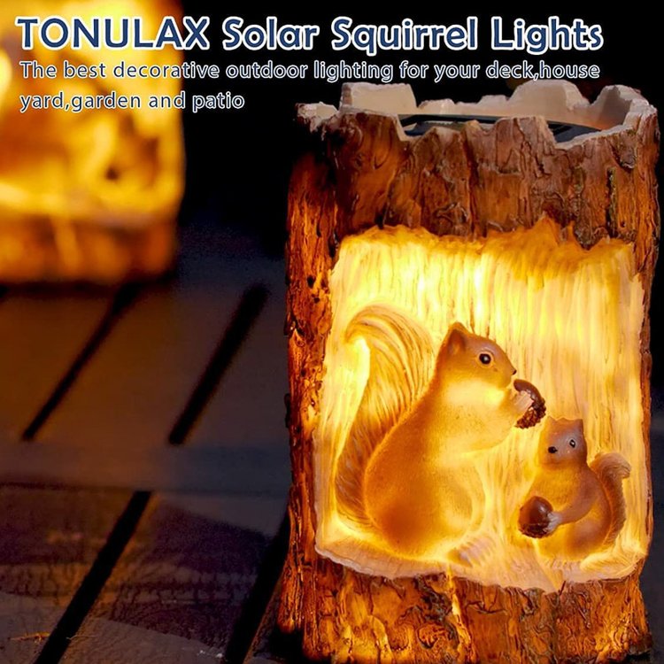 Squirrel Figurine Gift Solar Lamp