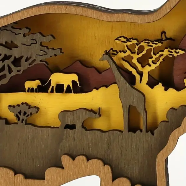 HOT SALE🔥-elephants Wooden Carving Light, Suitable For Bedroom, Bedside, Desk