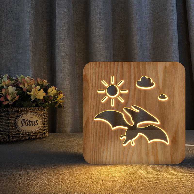 Pterodactyl Wood Frame Night Light