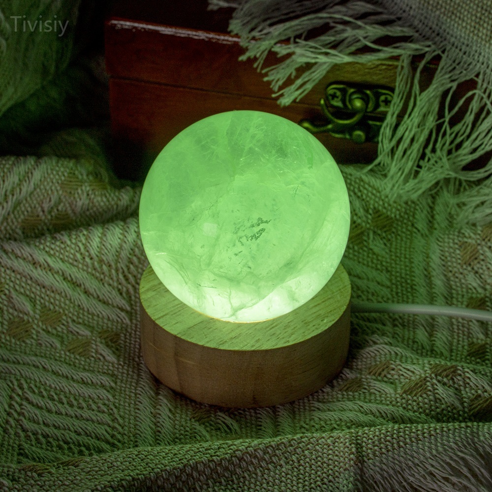 Green Fluorite Sphere Night Light