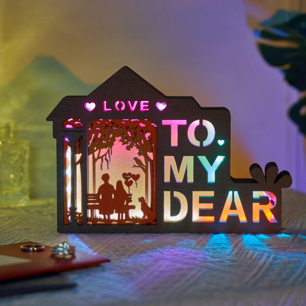 To My Dear Wooden Night Light with App Control and Remote Control