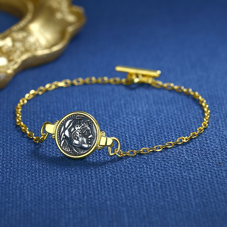 Alexander the Great and Athena Alkidemos Coin Bracelet
