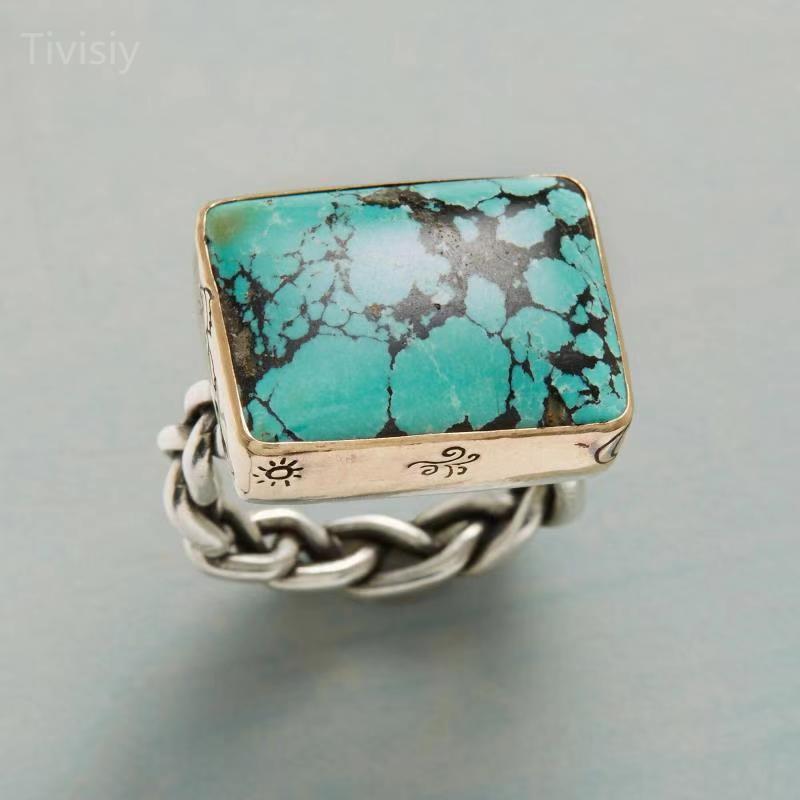 Vintage Square Turquoise Ring