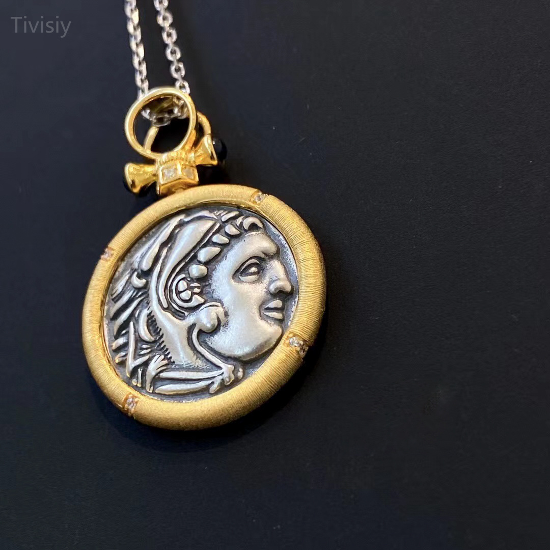 Alexander the Great and Zeus Coin Pendant