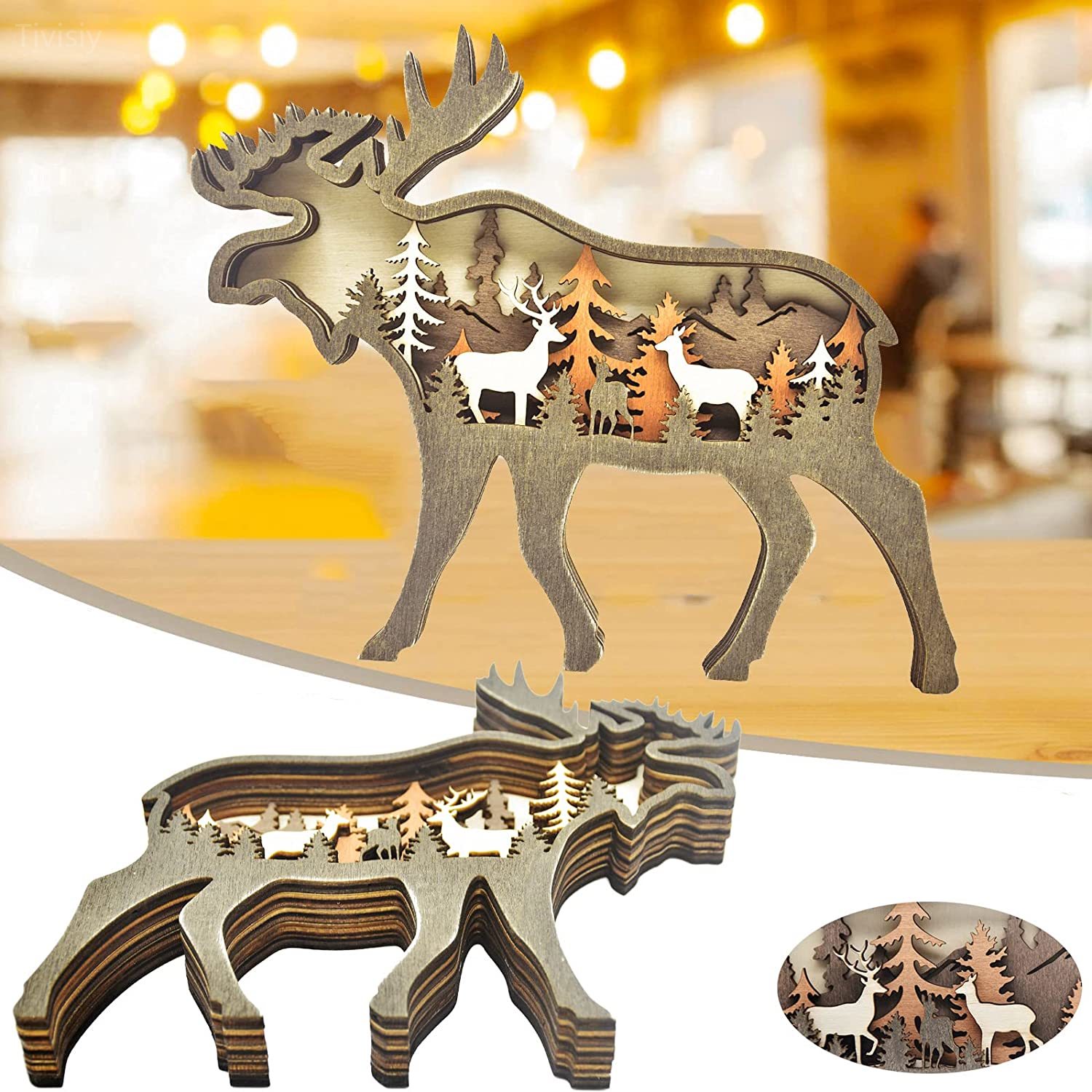 HOT SALE🔥- Moose Wooden Carving Gift
