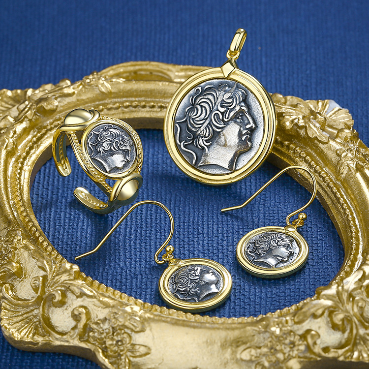Poseidon, God of Sea Coin Pendant Necklace