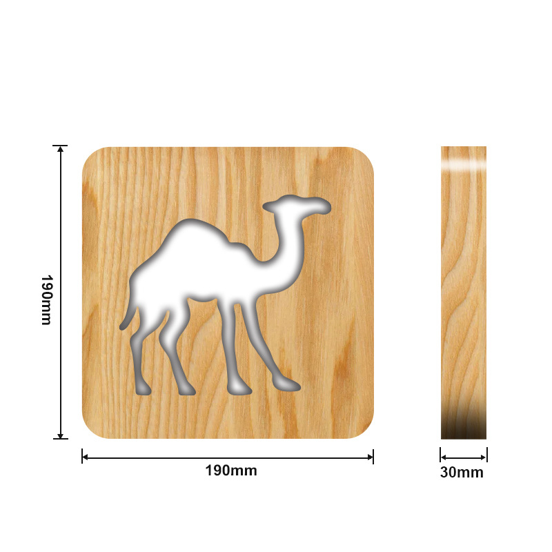 Camel Wood Frame Night Light