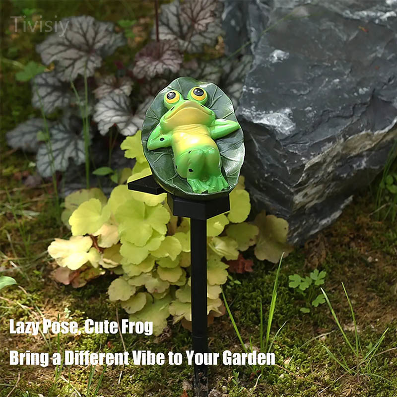 Garden Solar Resin Cute Frog LED Light